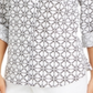 Camisa feminina estampada com mangas curtas Charter Club, branca, tamanho grande