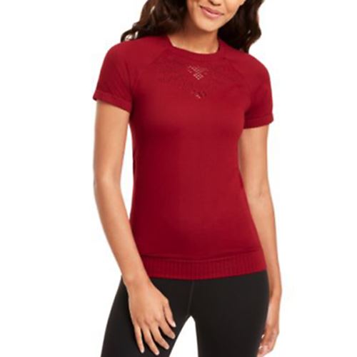 Top Perfurado Sem Costura Feminino Ideology Vermelho Tamanho Médio