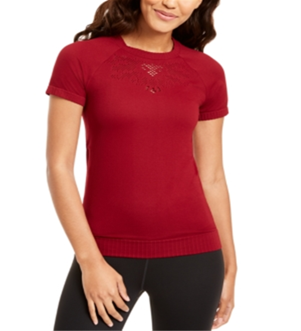 Top Perfurado Sem Costura Feminino Ideology Vermelho Tamanho Médio