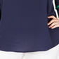 Blusa feminina Charter Club Plus com mangas em camadas, azul, tamanho 1X