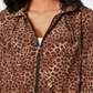 Jaqueta feminina Charter Club Petite com estampa de leopardo e zíper, tamanho combinado, tamanho Petit M