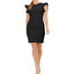Vestido Calvin Klein Feminino com Mangas Babadas e Bainha Preto Tamanho 4