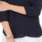 JM Collection Top Feminino com Decote em Pérolas e Plissado nas Costas Azul Tamanho Pequeno P