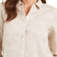 Camisa feminina Charter Club Artful Paisleys estampada em mistura de linho marrom tamanho pequeno