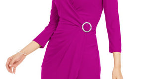 Vestido envelope feminino INC International Concepts com strass, rosa, tamanho pequeno