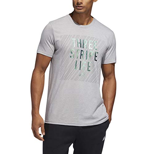 Camiseta Adidas ClimaLite Graphic Masculina Cinza Tamanho Grande