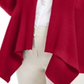 Cardigan feminino JM Collection com nervuras mistas e botões, vermelho, tamanho pequeno