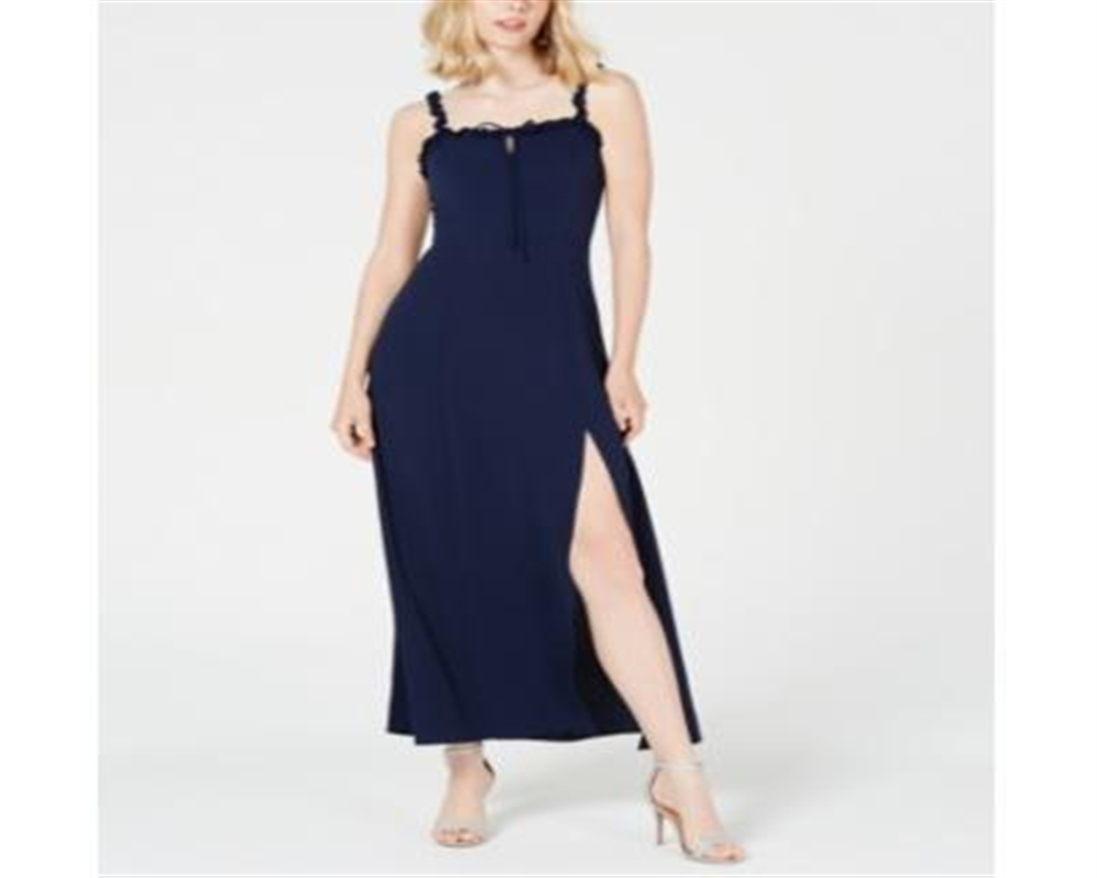 Vestido longo sem mangas para o dia Teeze Me feminino, azul, tamanho 11