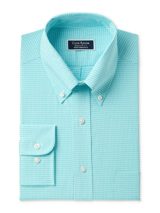 Camisa social masculina com estampa xadrez Club Room, tamanho azul-marinho, 16x32-33