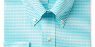 Camisa social masculina com estampa xadrez Club Room, tamanho azul-marinho, 16x32-33