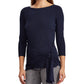 Ralph Lauren Blusa Feminina Manga 3/4 Gola Canoa Azul Tamanho P