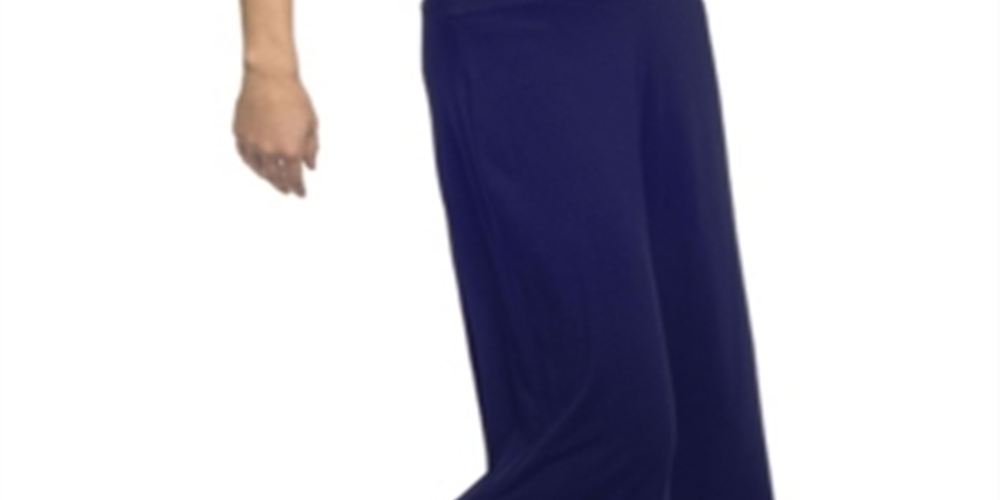 Calça curta Yala Jaden estilo guacho de perna larga em viscose de bambu, tamanho médio, azul