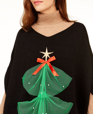 Top de tule feminino Charter Club, preto, tamanho único