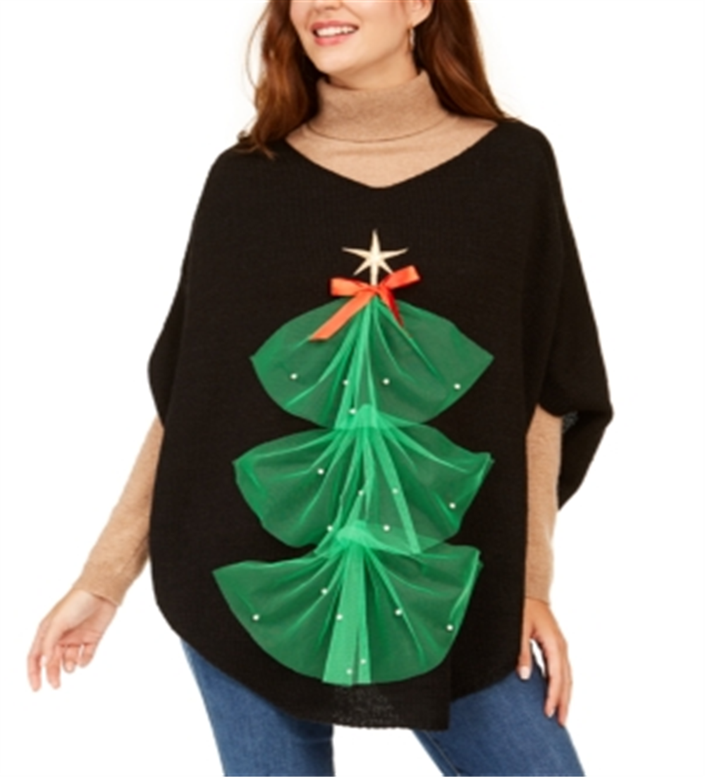 Top de tule feminino Charter Club, preto, tamanho único