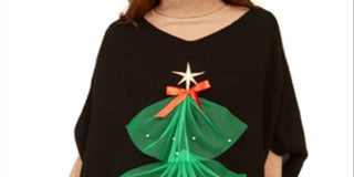 Top de tule feminino Charter Club, preto, tamanho único