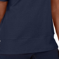 Karen Scott Blusa feminina de algodão com decote redondo e bainha com botões, azul, tamanho X-S