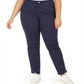 Calça jeans reta feminina Charter Club Plus Print, azul, tamanho 18W