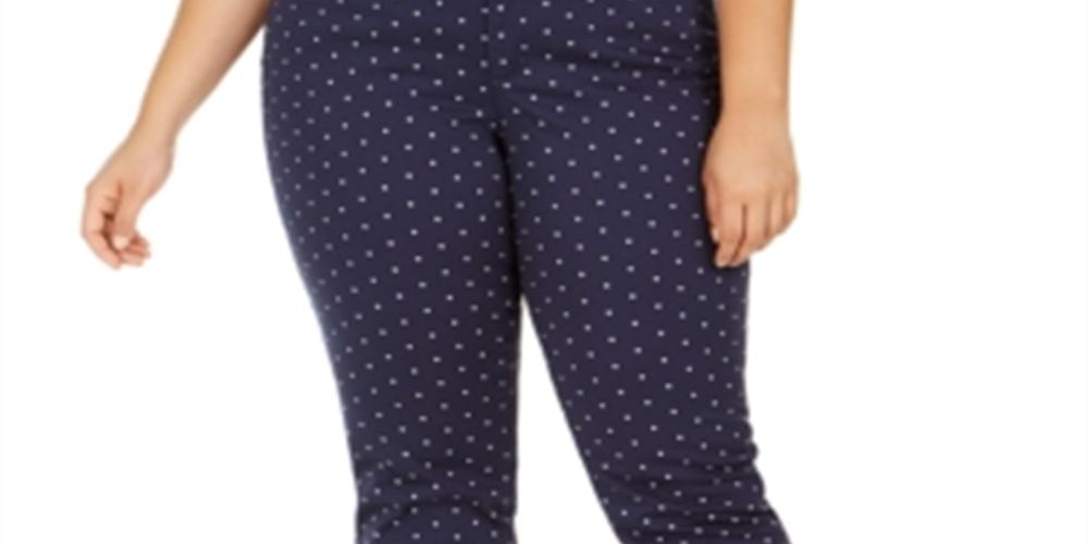 Calça jeans reta feminina Charter Club Plus Print, azul, tamanho 18W