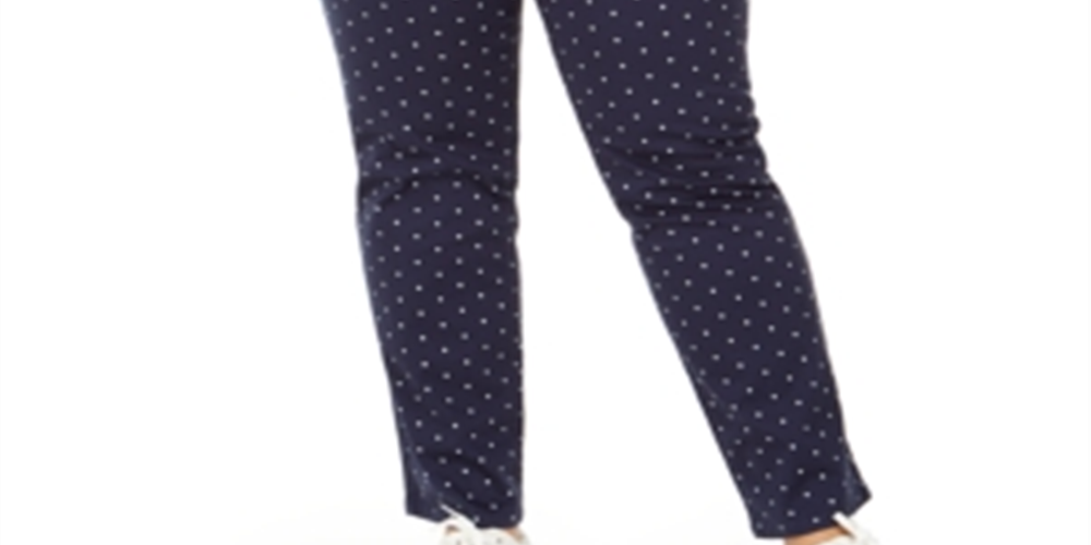 Calça jeans reta feminina Charter Club Plus Print, azul, tamanho 18W