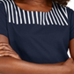 Karen Scott Blusa Listrada Feminina Azul Tamanho X-S