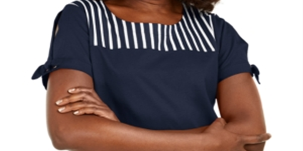 Karen Scott Blusa Listrada Feminina Azul Tamanho X-S