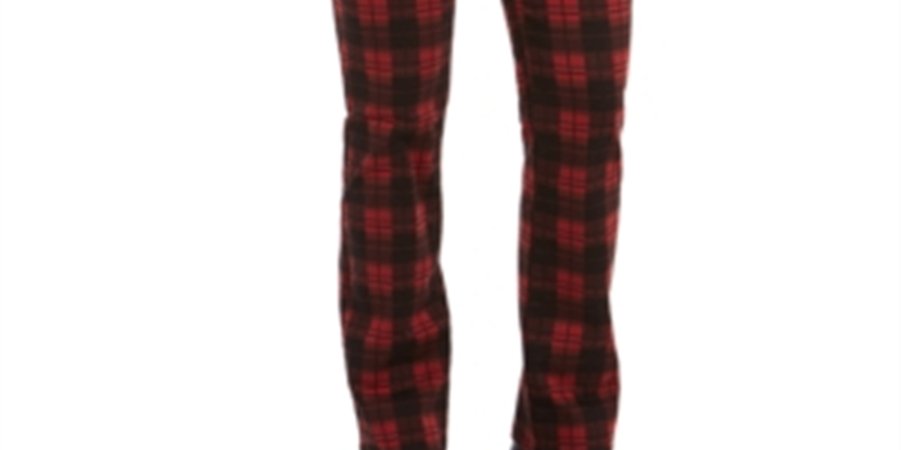 Calça jeans feminina xadrez Lexington Charter Club preta tamanho 6 pequena