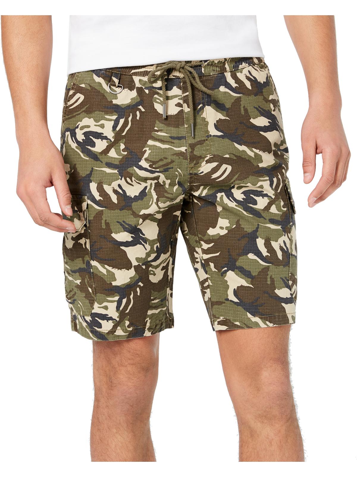 American Rag Shorts Cargo Camuflado Masculino com Cordão Verde Tamanho Grande