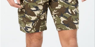 American Rag Shorts Cargo Camuflado Masculino com Cordão Verde Tamanho Grande