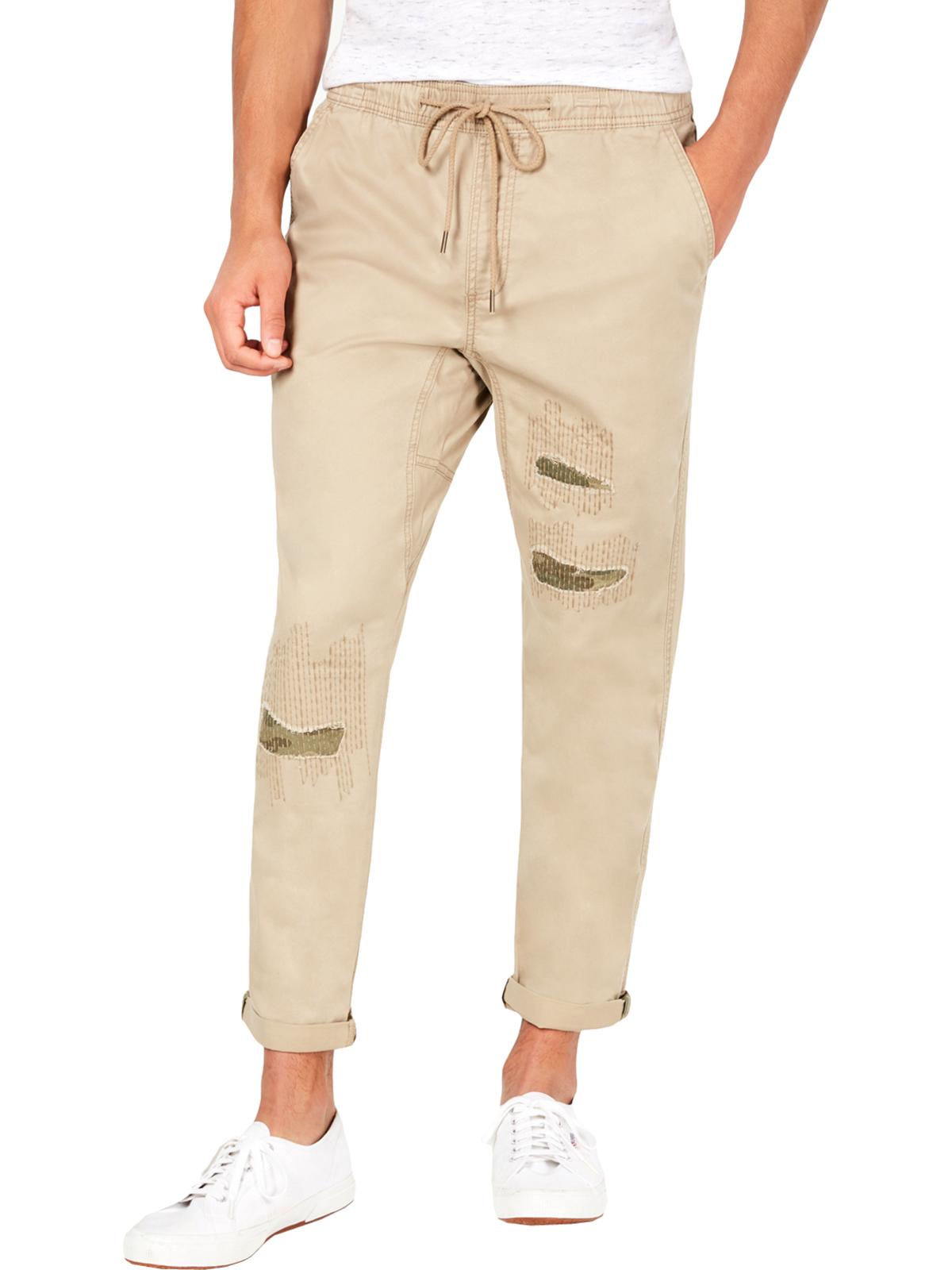 Calça Chino Slim Fit Bordada Masculina American Rag Marrom Tamanho Médio