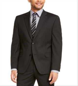 Alfani Masculino Slim Fit Performance Stretch Stripe Suit Jaqueta Separada Preta Tamanho 52