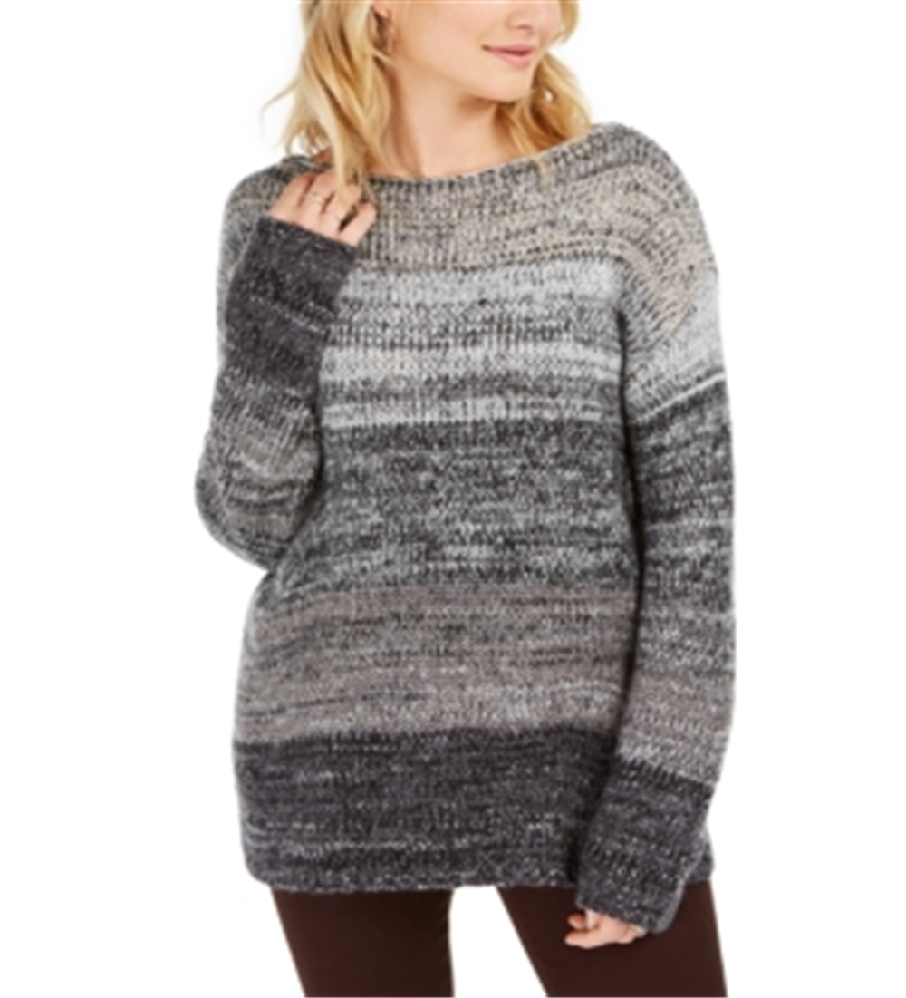 Suéter feminino estilo &amp; co ombré mesclado cinza tamanho pequeno