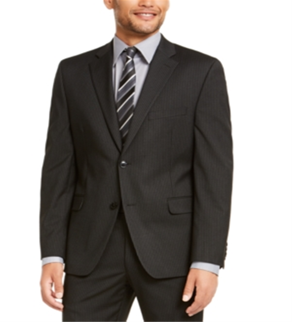 Alfani Masculino Slim Fit Performance Stretch Stripe Suit Jaqueta Separada Preta Tamanho X-G