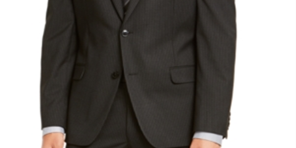 Alfani Masculino Slim Fit Performance Stretch Stripe Suit Jaqueta Separada Preta Tamanho X-G