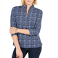 Karen Scott Suéter Feminino Azul com Zíper e Gola Alta Tamanho P