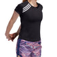 Camiseta Adidas Run It 3 Listras Feminina Preta Tamanho Grande