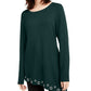 Suéter túnica assimétrica com ilhós e strass feminino INC International Concepts, verde, tamanho pequeno