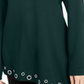 Suéter túnica assimétrica com ilhós e strass feminino INC International Concepts, verde, tamanho pequeno