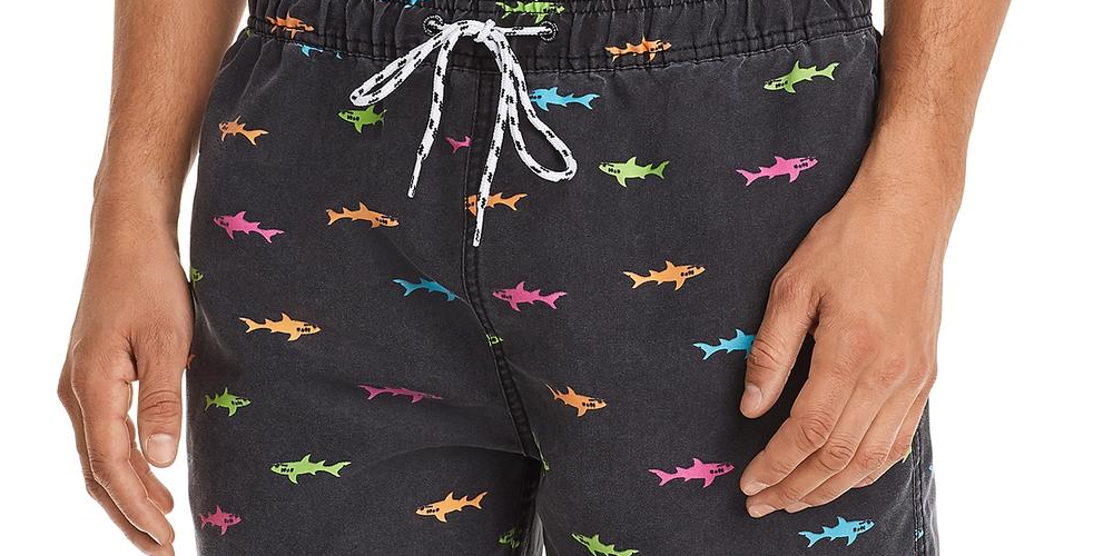 Calção de banho masculino Maui com estampa de logotipo, preto, tamanho pequeno