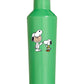 Cantil de aço inoxidável verde de 473 ml da Peanuts Collection Snoopy &amp; Charlie Brown, tamanho único