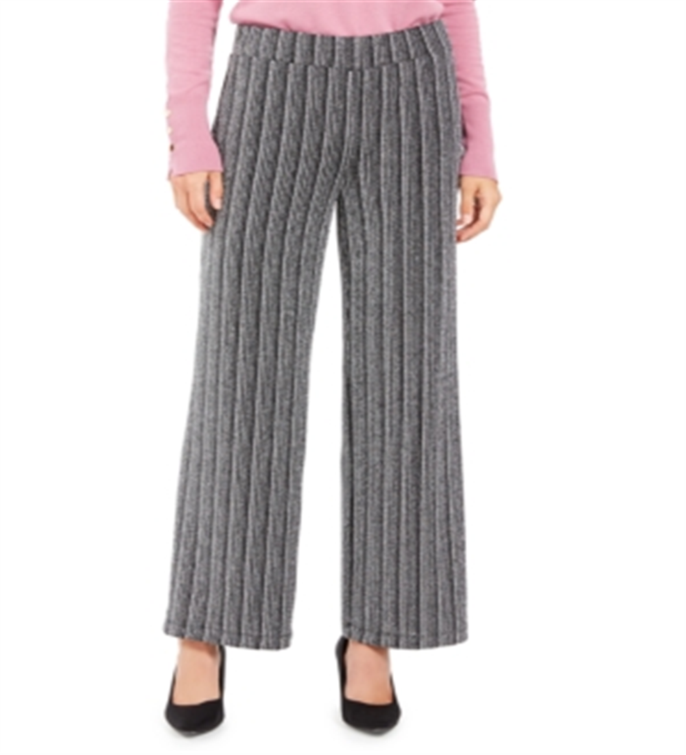 Calça feminina texturizada metálica JM Collection, preta, tamanho X-S