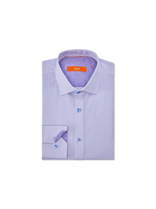 Camisa social masculina Tallia com gola listrada e ajuste clássico, roxa, tamanho 34-35