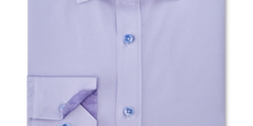 Camisa social masculina Tallia com gola listrada e ajuste clássico, roxa, tamanho 34-35