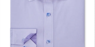 Camisa social masculina Tallia com gola listrada e ajuste clássico, roxa, tamanho 34-35