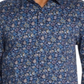 Camisa Masculina Tallia com Botões e Estampa Floral Azul Tamanho Grande