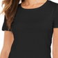 Camiseta feminina com decote redondo Style &amp; Co, preta, tamanho grande