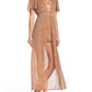 Material Girl Vestido Feminino Manga Curta MIDI Hi Lo Marrom Tamanho XS