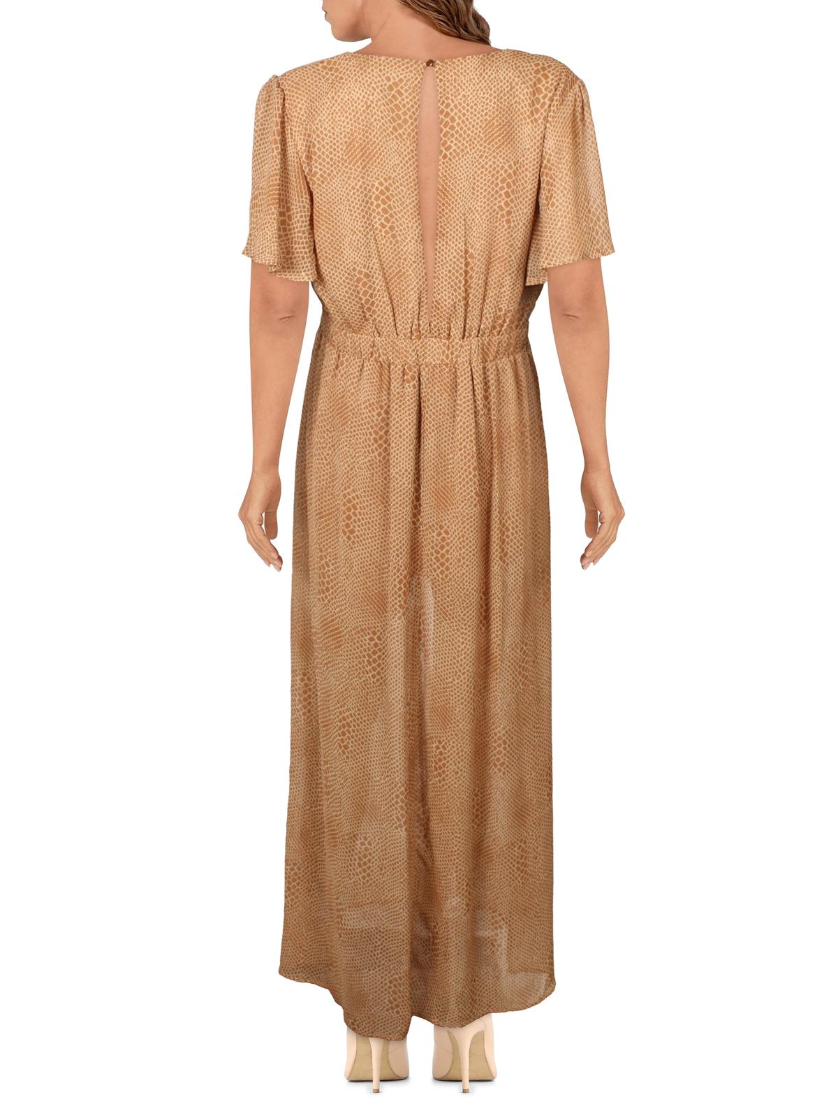 Material Girl Vestido Feminino Manga Curta MIDI Hi Lo Marrom Tamanho XS