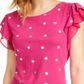 Blusa feminina Maison Jules com mangas esvoaçantes e bolinhas rosa, tamanho médio