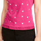 Blusa feminina Maison Jules com mangas esvoaçantes e bolinhas rosa, tamanho médio