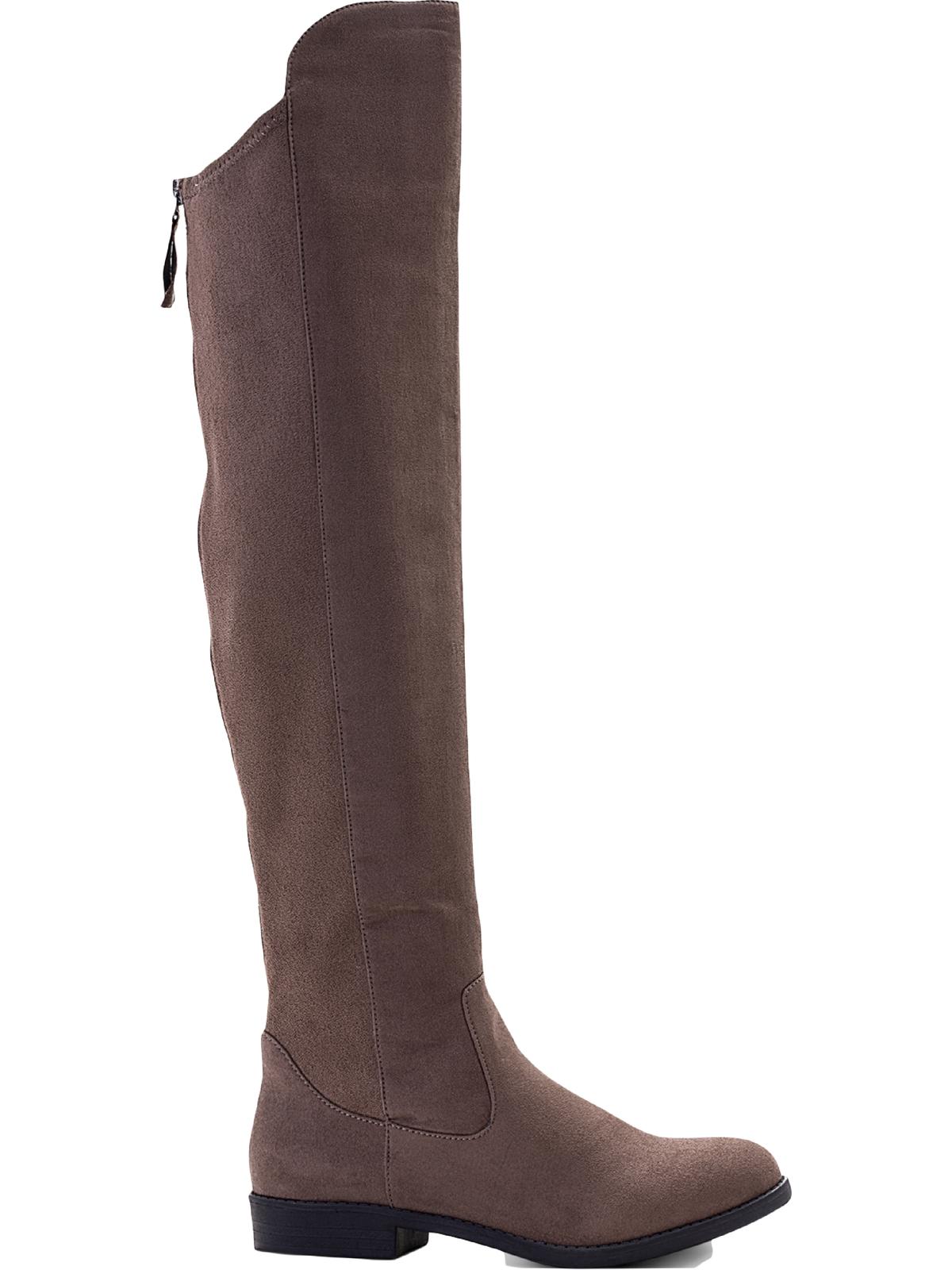 Botas Hayley acima do joelho femininas de camurça sintética, estilo &amp; co., marrom, 7 m
